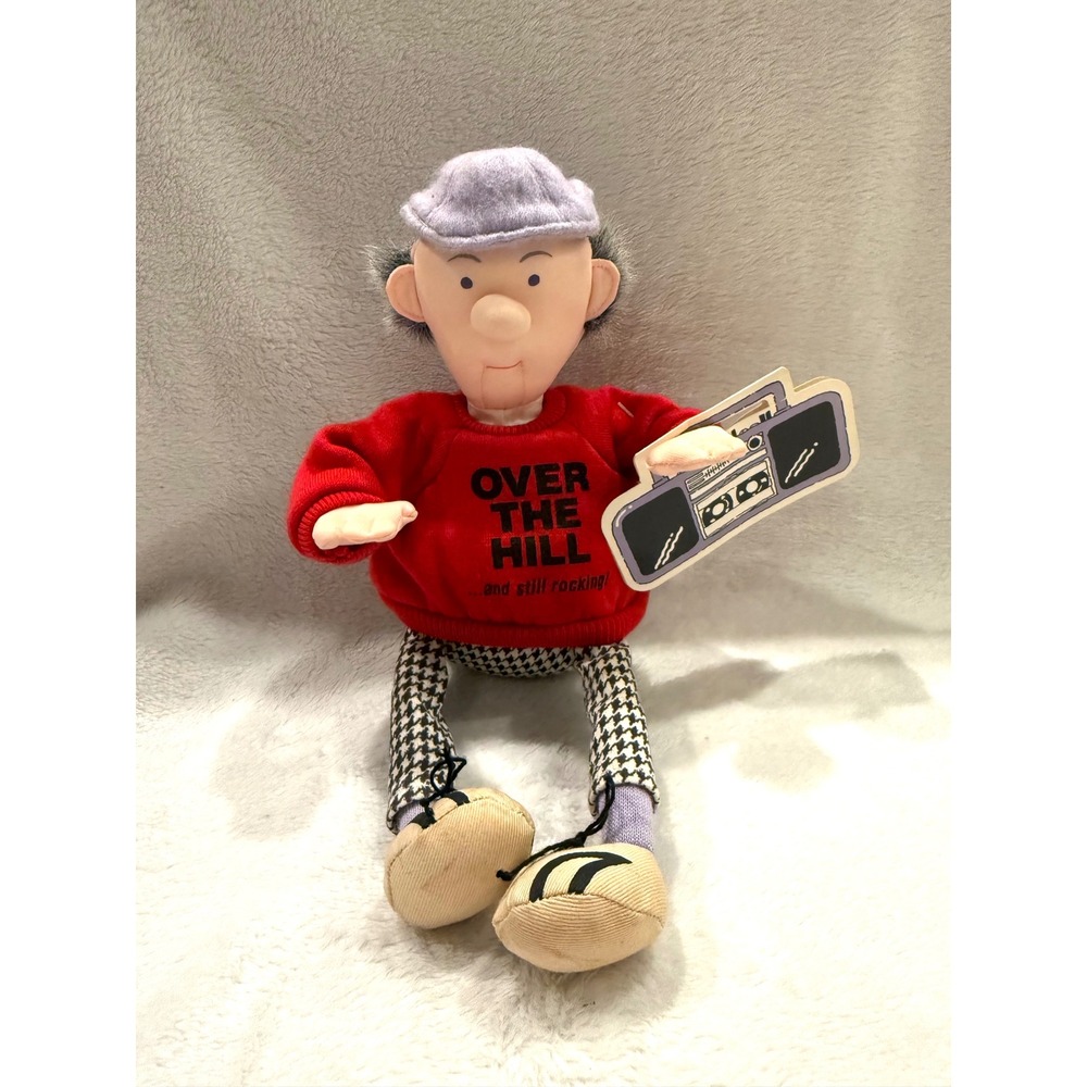 Vintage 1988 Hallmark Johnny B Boogie Over the Hill Plush Doll Gag Gift 11"